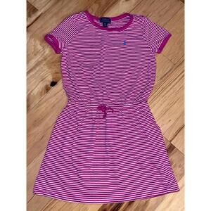 RALPH LAUREN GIRLS PINK STRIPED DRESS SIZE 6X  EXCELLENT COND LD8